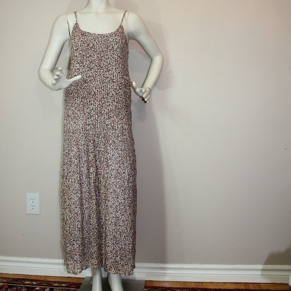 Chan Luu floral print sleeveless maxi woman dress lined size 1/small